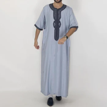 Arab Bărbați Halat de Islam, Musulman Eid Mubarak Caftan Kameez Echipa Rugăciune Camasa Pentru Barbati Brodate Îmbrăcăminte pentru Bărbați Haina Qamis Om