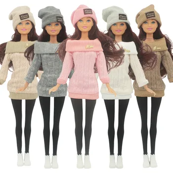 30 cm Papusa Set Complet 1/6 Feminin Papusa cu Haine și Pălărie Pulover Fete Dress Up Jucarii si Cadouri