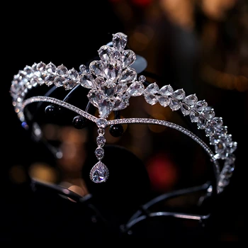 Mireasa De Lux Crystal Crown Spranceana Pandantiv Stralucitor Rochie De Mireasa Pălării Prințesă Ziua De Accesorii De Par Dublu Strat De Bijuterii
