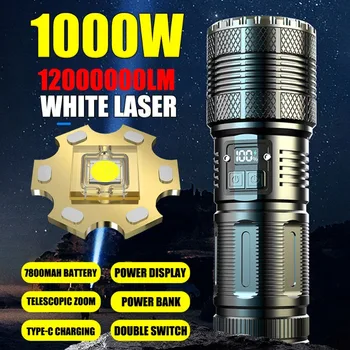 60W Putere Mare Lanterne Led-uri Super Luminoase cu Rază Lungă Tactice Lanterna 7800Mah Cu Built-in Baterie Spoturi Felinar Camping