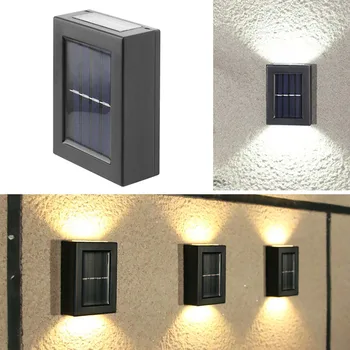 2/4buc Perete Solar de Gradina de Lumina RGB/Alb Cald Exterior Scara Gard Lampă cu LED-uri Impermeabil în aer liber, Balcon Decor Curte de Lumină de Stradă