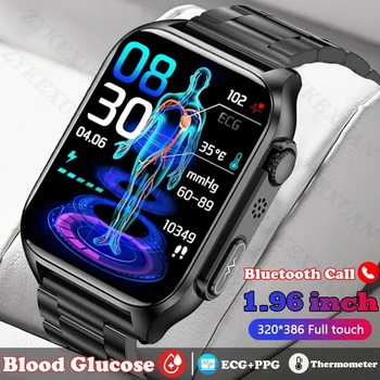 2023 Zahăr din Sânge Ceas Inteligent Bărbați ECG+PPG de Ritm Cardiac Bluetooth Apel Automat Infraroșu de Glucoză din Sânge Presiune Ceasuri de Sănătate+Cutie