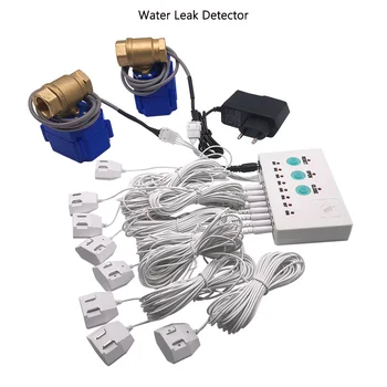 Scurgeri de apă de Alarmă Detector( 8pcs Senzor de Cabluri ) Cu DN15 DN20 DN25 Inundații Conducta de Detectare a Scurgerilor de Acasă Sistem de Securitate Inteligent