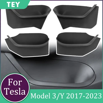 Ușa Cutie de Depozitare TPE Fața Ușii din Spate Slot de Protecție Pentru Tesla Model Y Model 3 2017-2023 Accesorii Cutie de Depozitare Organizator