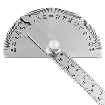 180 Raportor Metru Unghi de Măsurare Conducător Rotativ Mecanic Instrumentul Riglă 145mm din Oțel Inoxidabil