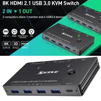 Compatibil HDMI Splitter Comutator Internet Splitter Adaptor Hub USB Plug and Play USB3.0/8K compatibil HDMI SWITCH KVM Jocul comutator