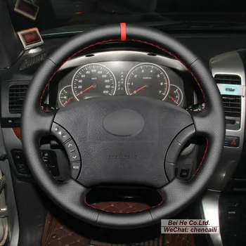Mână Coase Non-alunecare din Piele Neagra de piele de Căprioară Masina Capac Volan Pentru Toyota Highlander 2004-2007 Accesorii de Interior
