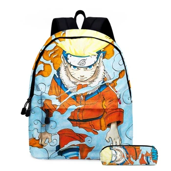 2 Buc/Set Naruto Rucsac pentru Copii Figura Anime Naruto Uzumaki Școală Saci de Mare Capacitate Rucsac de Călătorie Rechizite Școlare, Cadouri