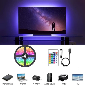 RGB LED Strip 1M-30M 5050 Bluetooth USB Infraroșu Control de la Distanță Flexibil de Lumină Cu Diodă DC5V TV de Fundal Potrivit Pentru Acasă