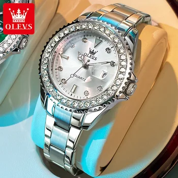 OLEVS Originale Femei Ceas de Diamant de Lux din Oțel Inoxidabil Impermeabil Doamnelor Cuarț Ceas de mână Luminos Femme Ceasuri Reloj Mujer
