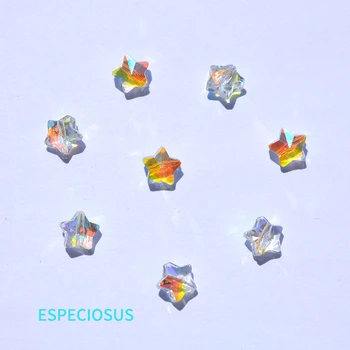 DIY Accesorii Bijuterii 8MM mai Multe Culori Cristal Placat cu Pentagrama Farmece de Sticlă Transparentă Stele Margele Cercei de Luare de Departamente