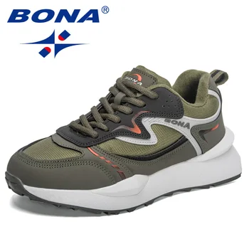 BONA 2023 Noi Designeri de Pantofi de Brand de Moda Adidasi Pantofi Sport Barbati Rularea Jogging, Mers pe jos Pantofii Om Ușoare Pantofi Confortabili