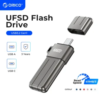 ORICO UFSD Toate Metal 512GB Flash Drive USB 411MB/S Pen Drive-uri de 128GB, 256GB 64GB Stick USB de Tip C Pendrives Memory Stick U Disc