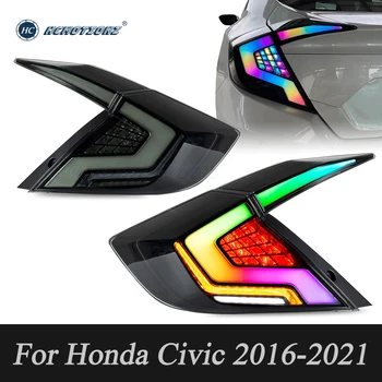 HCMOTIONZ LED stopuri pentru Honda Civic 2016-2021 RGB DRL Animație Mașina Înapoi Lămpi de Asamblare Accesorii