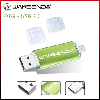 WANSENDA 32GB Flash Drive USB 2 IN 1 OTG USB 2.0 & MicroUSB Pendrive 256GB 64GB 128GB U Disc 8GB Dual Port Cle Memory Stick