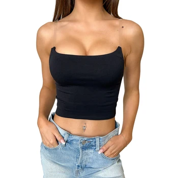 Femei Sexy Slim Fit Cămașă fără Mâneci Topuri de Cultură Solid de Culoare Backless Rezervor Vesta Summer Club Streetwear