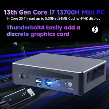 13 Gen Mini Pc Intel Core i5 1340P i7 1360P 13700H Nuc 2xLAN i225-V 2.5 G Windows 11 2*DDR5 PCIE4.0 De Jocuri De Calculator Gazdă Wifi6