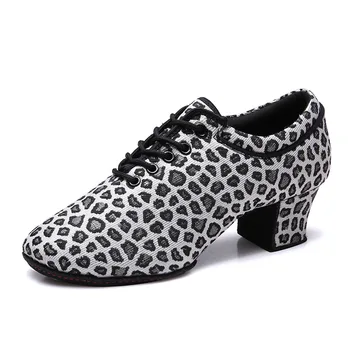Leopard de Dans latino Pantofi Femei Pantofi de Jazz, Tango, Salsa Femeie Moderna Sala de Dans Pantofi Profesor de Pantofi cu Tocuri de 5cm Dans Adidași