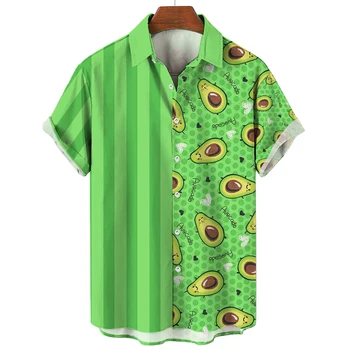 Nouă Bărbați Cămăși Hawaiiene 3d Fructe Nasture de la Cămașă Îmbrăcăminte Supradimensionate Maneci Scurte Topuri Casual de Vara de Stradă Pentru bărbați Îmbrăcăminte 2023