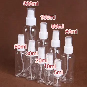 Portabil de Călătorie 5 /10 /20 /30 /60 /80 /100/ 120 ml transparent sticla cu pulverizator mic de udare pot cosmetice parfum spray sticla
