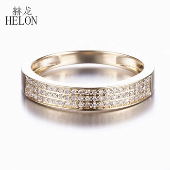 HELON Solid 10k Aur Galben Rotund 0.2 ct Diamante Naturale Inel de Logodna Pentru Femei de Ziua Anniversarry Bijuterii Fine cel Mai frumos Cadou