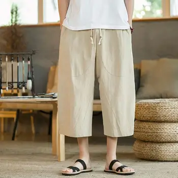 Design Elegant Pentru Bărbați Pantaloni De Vară Cordon Moale Confortabil Trunchiate Pantaloni Casual Pantaloni Scurti Barbati Haine