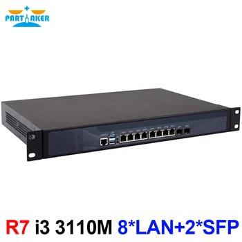Părtaș R7 Firewall 1U Rackmount de Securitate de Rețea Aparat Intel Core i3 3110M cu 8*Intel mi-211 Gigabit Ethernet, 2 Porturi SFP