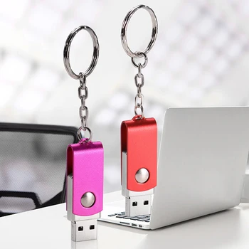 Portabil-Cheie de Lanț de Metal USB 2.0 Flash Drive Gratuit Logo-ul Personalizat Pen Drive Capacitatea Reală de Cadouri Creative Stick de Memorie de 64GB U Disc