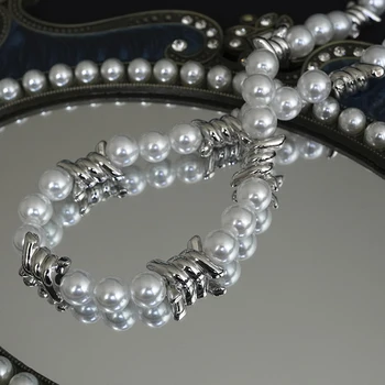 Noua perla mare ghimpe despicare gros colier Europa și Statele Unite ale americii lumina nisa de lux accesorii cool valul de bijuterii.