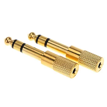 Placat cu aur Nou 6,35 mm plug de sex Masculin Feminin de 3,5 mm Jack pentru Căști Stereo Audio Adapter