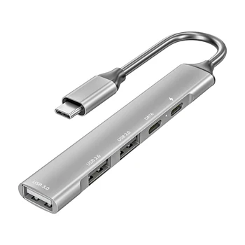 5 În 1 C Hub USB Gigabit Ethernet Portabil de Înaltă Viteză Birou Adaptorului Multiport Laptop Rețele de Transfer de Date de Livrare de Energie