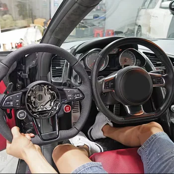 Pentru Audi R8 Perforate Din Piele Și Tv Cu Piele Masina Modificare Volan Volan Ansamblu Volan Controlul