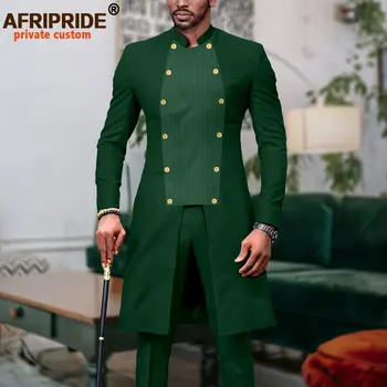 African Costume pentru Bărbați Dublu Rânduri Full Sleeve Slim Fit Blazer și Pantaloni 2 Bucata Set Dashiki Haine Formale Tinutele A2316064