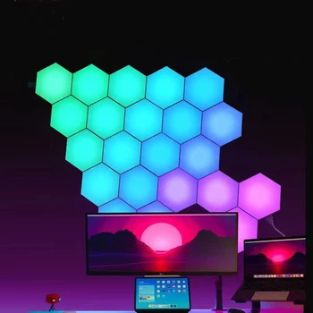 LED-uri RGB Atmosfera Despicare DIY Lampă de Perete Inteligenta Placa Cuantice Lumina Ritm de Muzică de Control de E-sport Camera WI-FI, Bluetooth