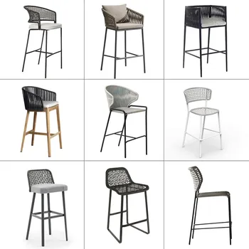 rattan scaun, scaun bar, scaun bar, scaun înalt, retro bar masa, înapoi, acasă rămâne restaurant cafea, mobilier de rattan
