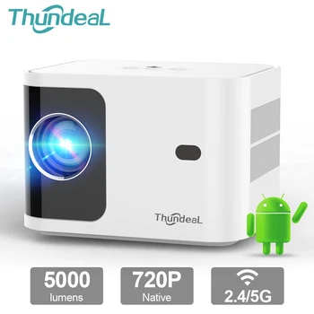 ThundeaL HD Mini Proiector TD91 pentru Full HD 1080P, 4K, Video 5G WIFI Android Proiector Portabil TD91W Home Theater Cinema Beamer