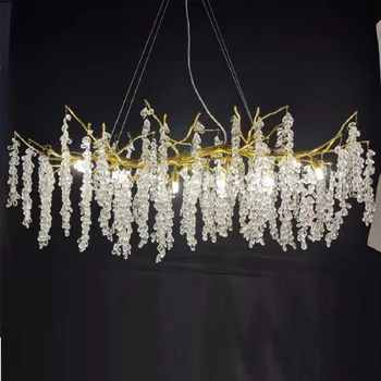 Pandantiv cu LED-uri lămpi de lux Nordic moderne crystal villa camera de zi de decorare creative Candelabru ramură de Artă acasă Decoraton lumini