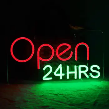 DESCHIS 24 de ore LED Lumini de Neon Semn de Perete USB Atmosferă de Lumină Ușă Decor Agățat Lampă de Noapte de Afaceri Bar Club cafenea Decor