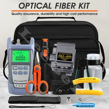 16Pcs/lot Fibra Optica FTTH Tool Kit cu SKL- ' 60 Fiber Cleaver Metru de Putere Optică 10mw Visual fault Locator Sârmă Stripteuză