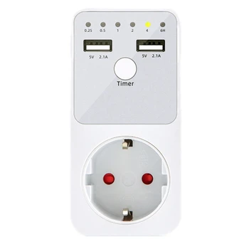 Inteligent Temporizator Programabil Priză Electrică 6 H Priza Pentru USB Interfață Comutator UE Plug