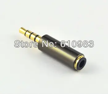 (5pcs/lot) de 3,5 mm adaptor de 3.5 mm plug masculin feminin de 3,5 mm conector Jack 4 piste stereo Audio adapter goldplated