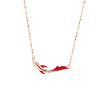 Lefei Bijuterii De Argint 925 De Moda La Modă De Lux Minunat Creative Roșu Crap De Pește Pandantiv Colier Pentru Femei Petrecerea De Nunta Farmec Cadou