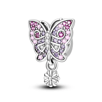 Argint 925 Pandantiv Fluture Daisy Izolare Șirag De Mărgele Farmecul Original Se Potrivesc Brățară Pandora&Brățară Ziua De Bijuterii Cadou