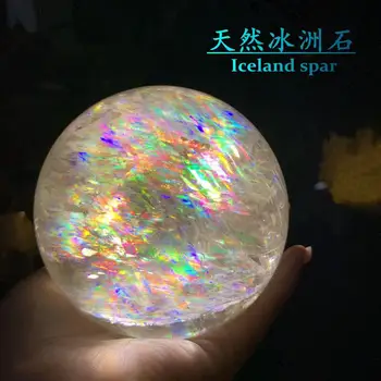 Naturale transparent calcit minge curcubeu sferă de cristal clar de cuarț minerală specimen de piatră originale
