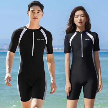 2023 Bărbați Femei Costum de Surf-O Bucată de Uscare Rapidă de protecție Solară Scurt-Maneca Cinci puncte pantaloni Scurți, costume de Baie Inot Costum de Surf