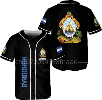 Barbati Tricou de Baseball Honduras Steag Personalizat Numele de Baseball Jersey 3d Imprimate Tricou Tricouri Casual Hip Hop Topuri