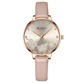 Cuarț Ceas Pentru Femei Brand din Piele Cuarț Ceas de Lux pentru Femei Design Ceas Farmec Floare Dial Relaxo Femino Reloj Mujer 9068