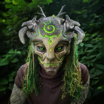 Halloween-Ul Elf Verde Masca Latex Acopere Capul Realist Costum De Bal Mascat Elemente De Recuzită De Obiecte De Acoperit Capul De Groază Halloween Decor Măști
