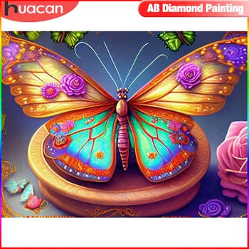 HUACAN DIY Burghiu Plin AB Diamant Pictură Nouă Noutăți Animal 5D Mozaic Fluture Hobby-uri Creative Decor de Perete