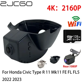 ZJCGO 2K 4K Masina DVR Bord Cam Wifi Camera din Față Spate 2 Lentile 24h parcare pentru Honda Civic Type R 11 Mk11 FE FL FL5 2022 2023